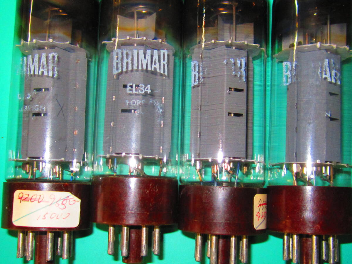 英国BRIMAR：EL-34クワッド（特性揃え４本組）エージング処理済の通電時間僅少のビンテージ管の逸品_1