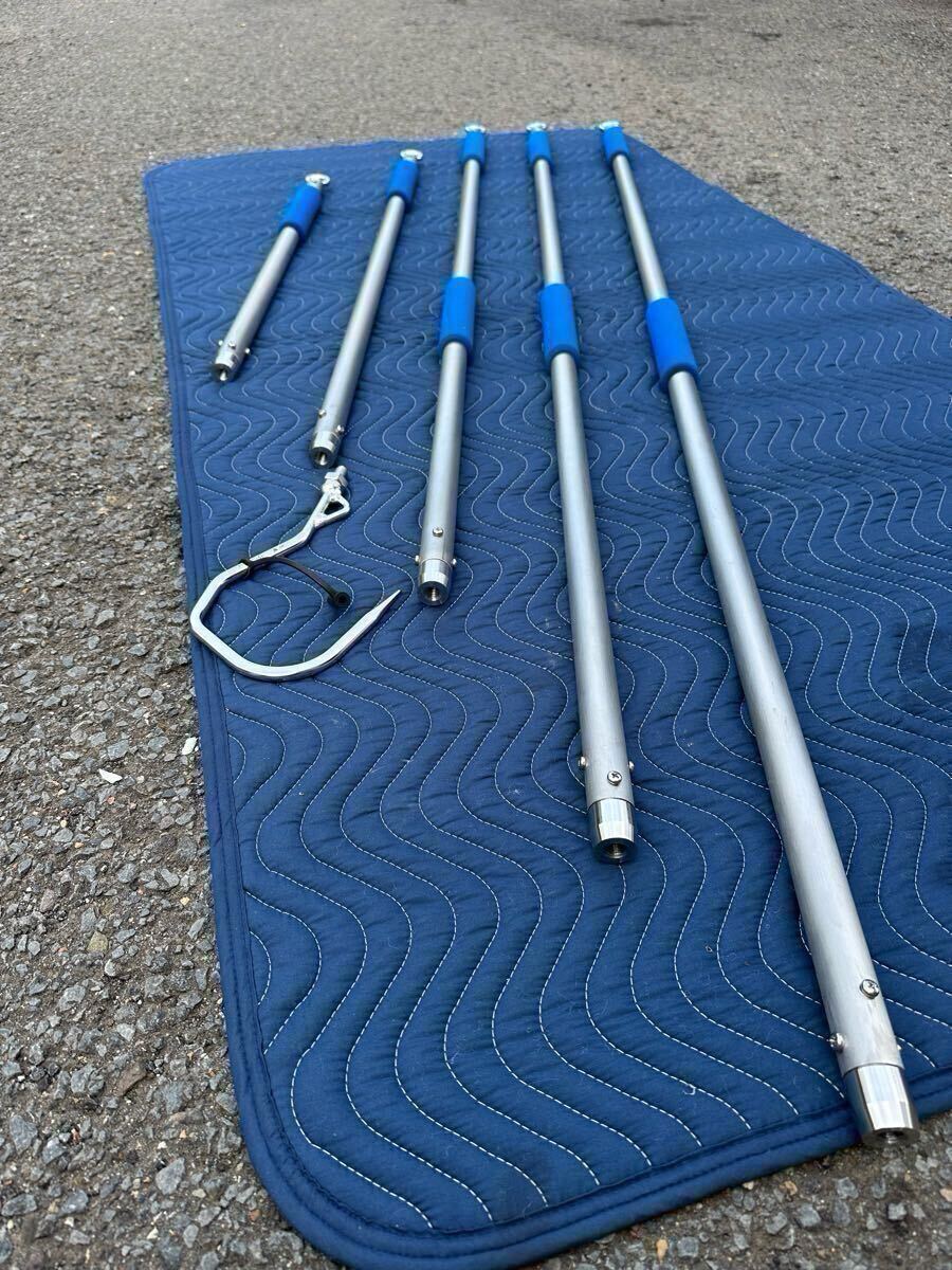 ギャフの柄 1.4m オールステンレス ランディング 玉の柄 タモ 船釣り 磯釣り 柄 ギャフ ハンドメイド 大型魚用 リリース ボートフックに_10