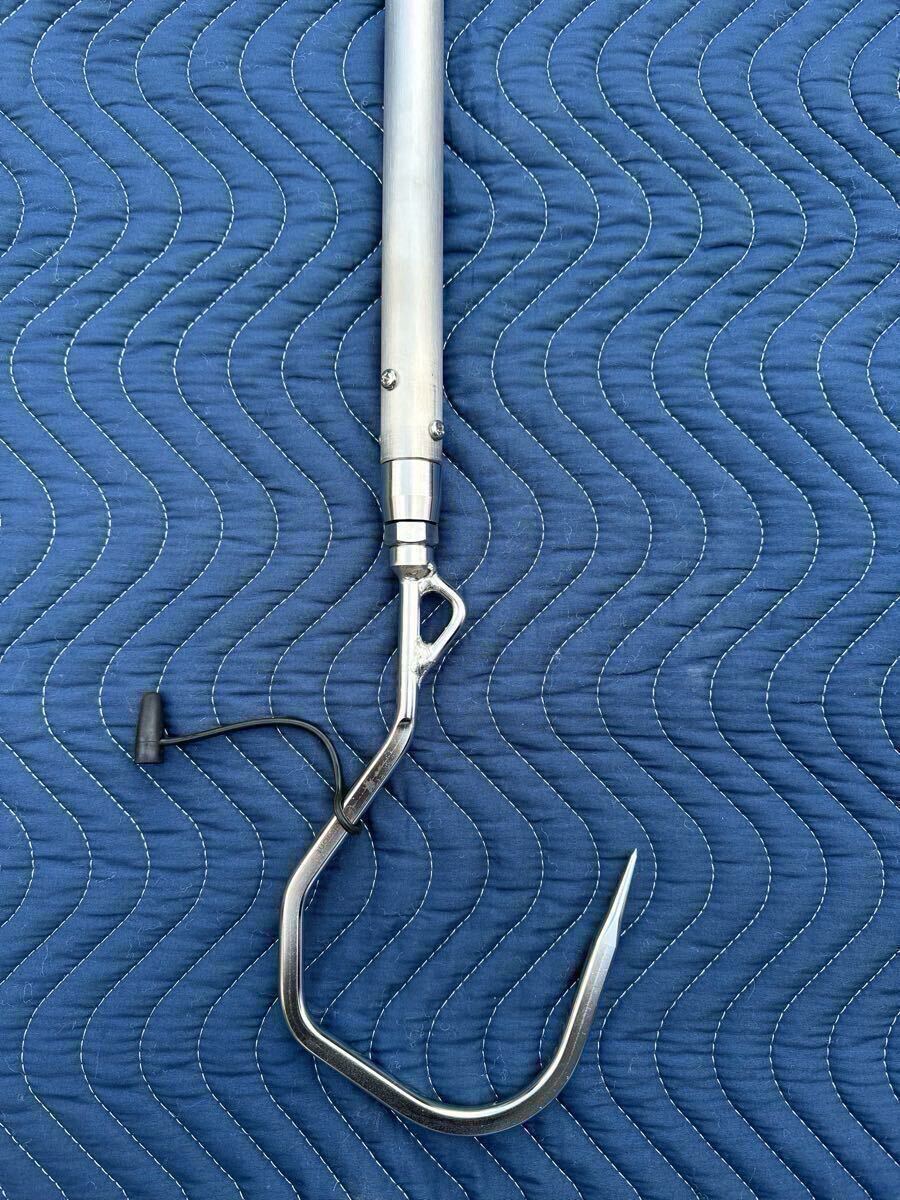 ギャフの柄 1.4m オールステンレス ランディング 玉の柄 タモ 船釣り 磯釣り 柄 ギャフ ハンドメイド 大型魚用 リリース ボートフックに_2