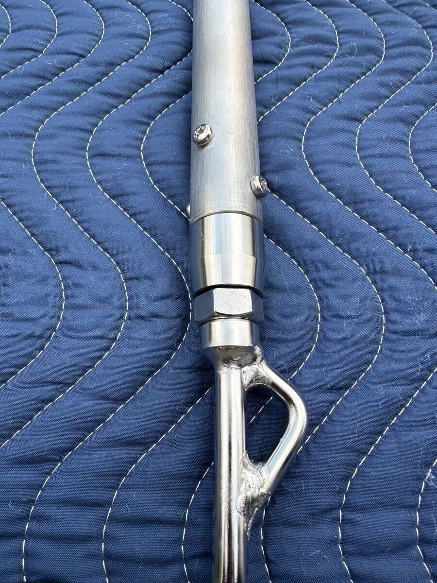 ギャフの柄 1.4m オールステンレス ランディング 玉の柄 タモ 船釣り 磯釣り 柄 ギャフ ハンドメイド 大型魚用 リリース ボートフックに_3