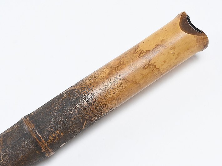 【 田嶋撰 岡寺 竹勇 作 二印 銀繋 銀口 都山流 尺八 48.5cm 歌口キャップ 袋付 y073115 】和楽器 管楽器 雅楽_2