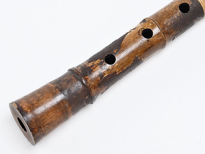 【 田嶋撰 岡寺 竹勇 作 二印 銀繋 銀口 都山流 尺八 48.5cm 歌口キャップ 袋付 y073115 】和楽器 管楽器 雅楽_4