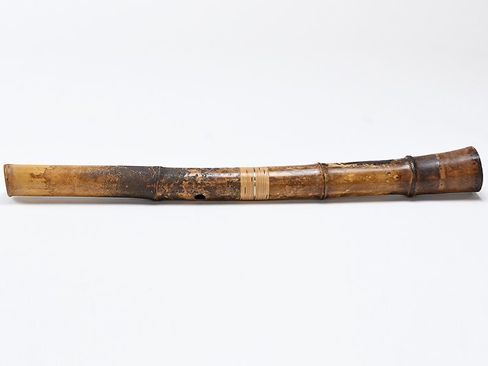 【 田嶋撰 岡寺 竹勇 作 二印 銀繋 銀口 都山流 尺八 48.5cm 歌口キャップ 袋付 y073115 】和楽器 管楽器 雅楽_5