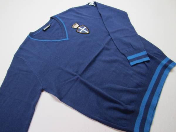 □高品質！Kappaカッパ.エンブレムVネックセーターM紺/美品□