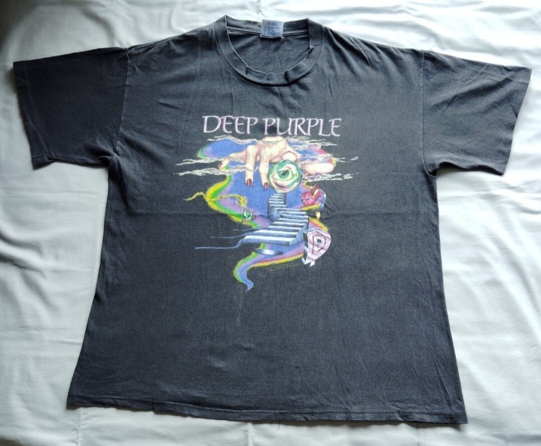 ヴィンテージ 90s USA製 DEEP PURPLE ディープパープル Tシャツ black