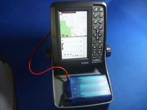 HONDEX PS-611CNなど用　ホンデックス魚探のケーブル＋12Vバッテリー＋充電器 魚群探知機