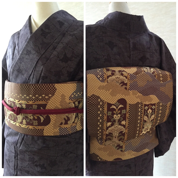 ★変わり織りモダン★オシャレ着に！★八寸名古屋★【正絹】