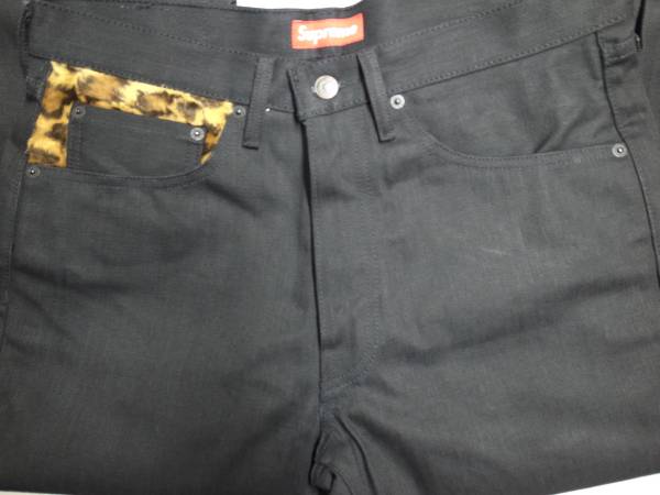 12秋冬 Supreme X Levi's 505 Jean 黒30美中古 Trucker Rose