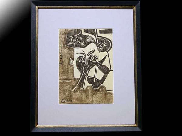 パブロ・ピカソ 肉筆 原画 鑑定書 「Untitled - Portrait 」 大作