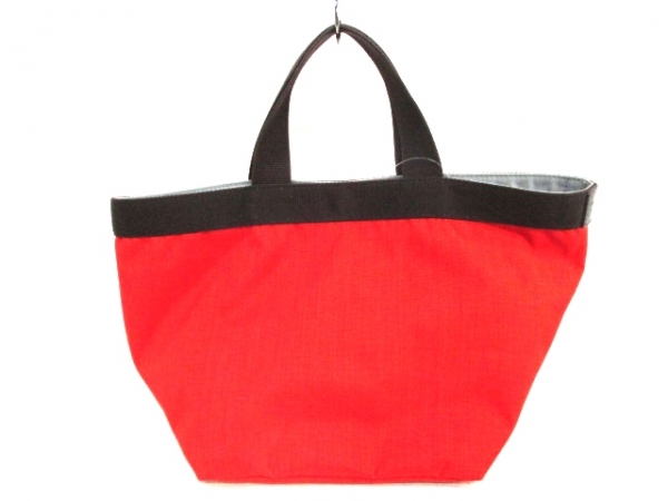 エルベシャプリエ トートバッグ レッド×ダークブラウン