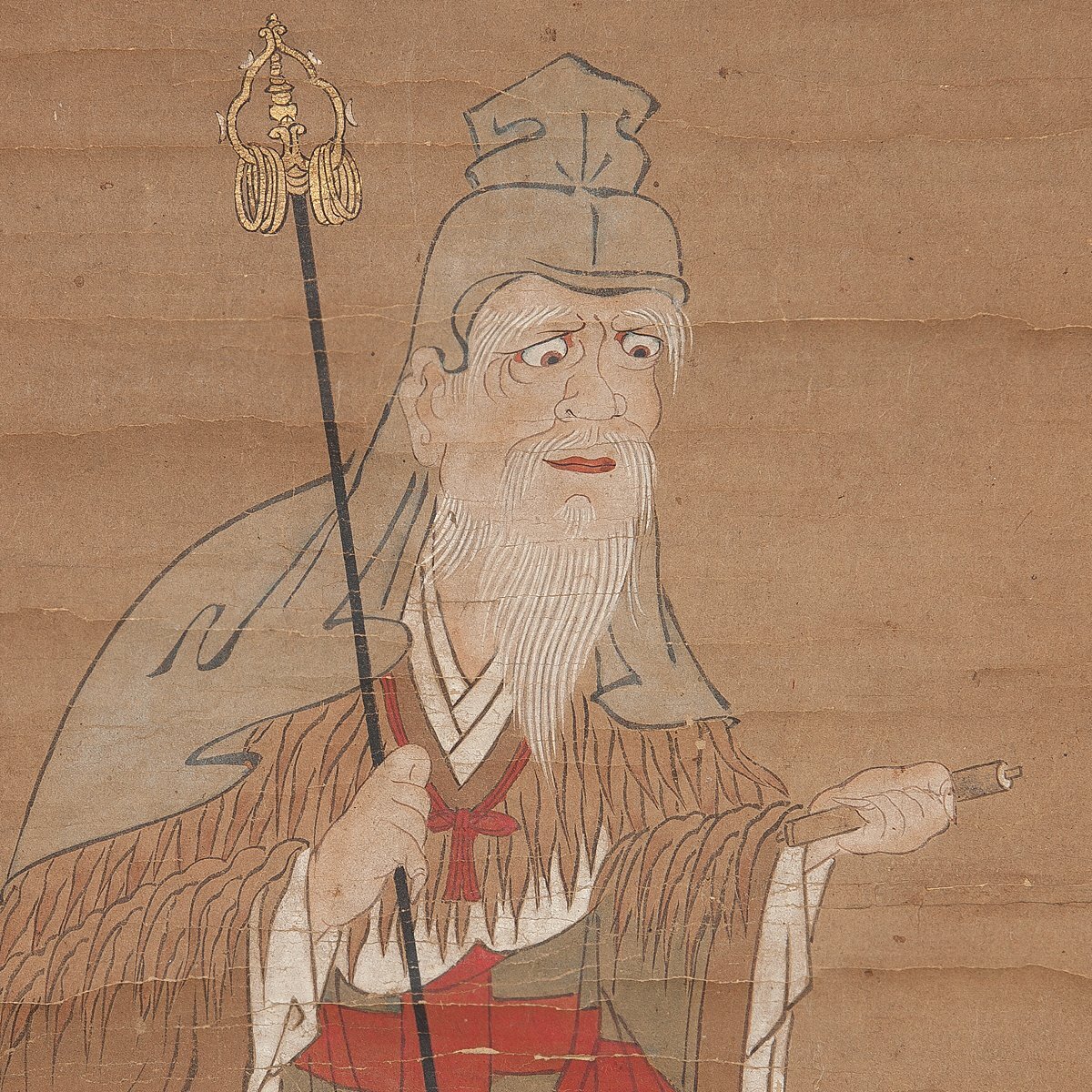 五】古仏画 三幅対 修験道 『不動明王・蔵王権現・役行者・前鬼・後鬼