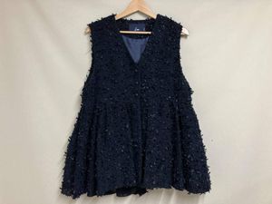 SONO ソーノ エアリーツイードチュニックジレ ベスト S241JV025 サイズ1 ネイビー