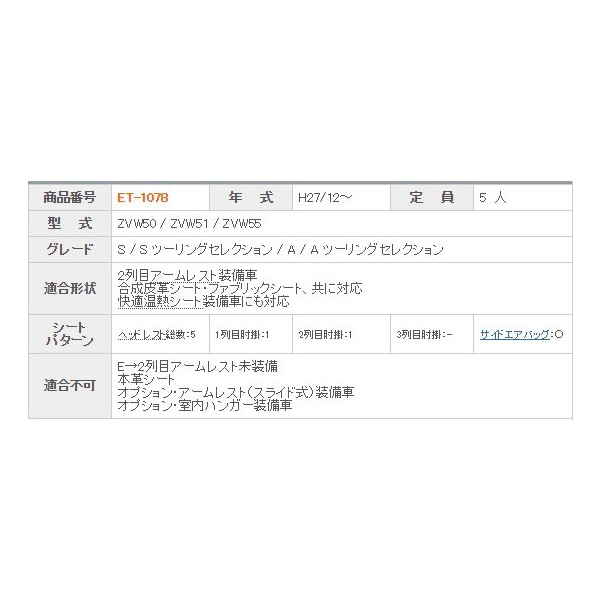クラッツィオ プリウス シートカバー ET-1078