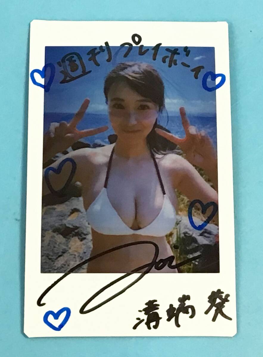 溝端葵 当選品 週間プレイボーイ 37号 直筆サイン入り チェキ 当選通知