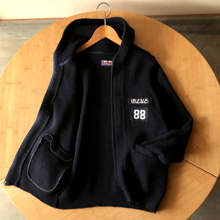 ハリウッドランチマーケット BLUE BLUE ニット パーカー メンズ 2/M