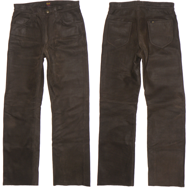 Lee RIDERS 5201 W30 本革パンツ レザーパンツ 焦げ茶色