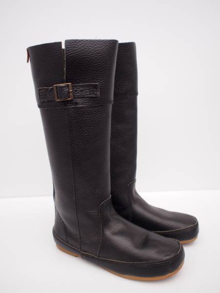 ◆新品 本革 ロングブーツ ローヒール レザー ベルト koos風◆