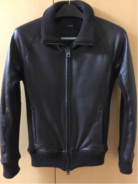 akm レザーブルゾン sizeM brown