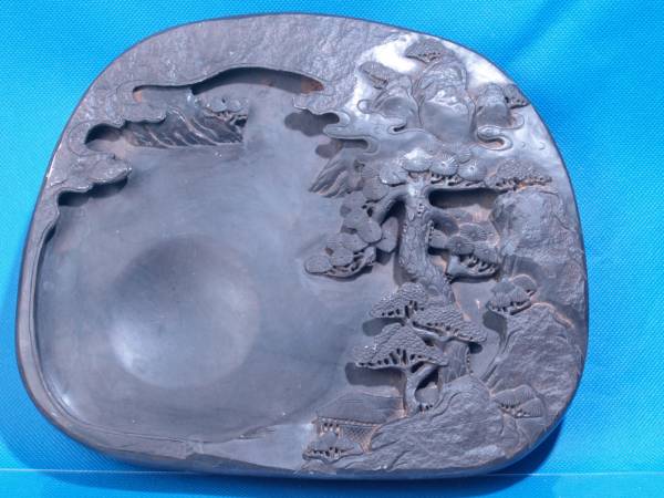 委託品　唐物　絶品　清時代天然石 端溪 彫刻古硯※激安骨董品