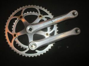 ■サンツアー シュパーブプロ クランク アーム チェーンリング 中古 175mm 52-39T SUNTOU