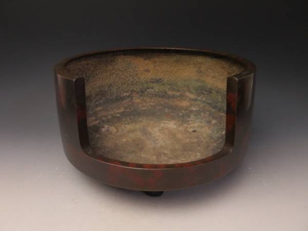 時代 斑紫銅 古銅 風炉 茶道具 7059S