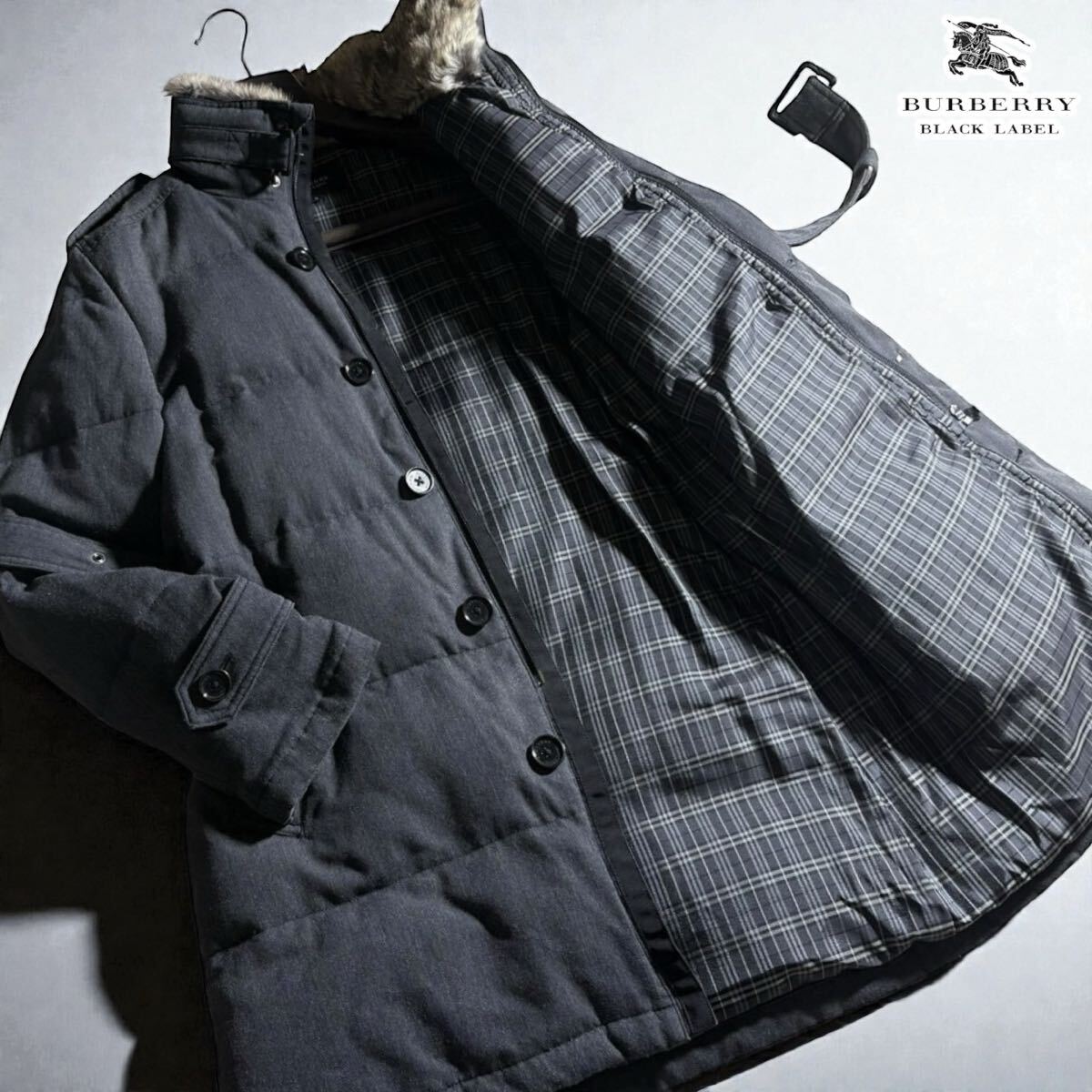 極暖○BURBERRY BLACK LABEL バーバリーブラックレーベル ダウンコート