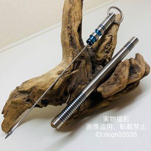 64チタン製 底物師 完璧底物石鯛ツール ウニ通し　陽極酸化 底物磯釣り超軽89g 長25cm 元