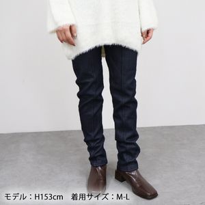 ★新品 裏シャギー ニットデニム　美脚　暖かパンツ　LL（NV)