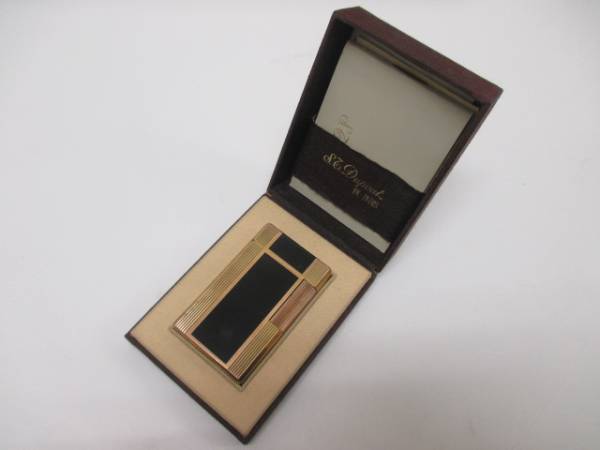 S.T.Dupont デュポン 都彭 ライン1 ゴールド×黒 中古品 ガス S.T.Dupont デュポン 都彭 ライン1 ゴールド×黒 中古品 ガス