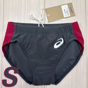 アシックス　女子陸上レーシングショーツ　Sサイズ　ダークグレー×エンジ　新品