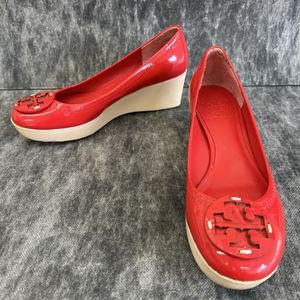 TORY BURCH トリーバーチ　エナメルパンプス　ヒールパンプス　ウェッジ　ダブルT 7M 24c