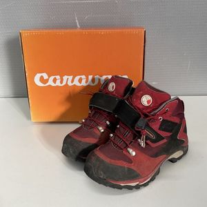営AB128-80T caravan キャラバン トレッキングシューズ 登山靴 レッド アウトドア 21.0cm
