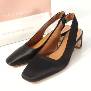 MI5757*未使用 ファビオルスコーニ FABIO RUSCONI サテン スリングバック ミュール パン