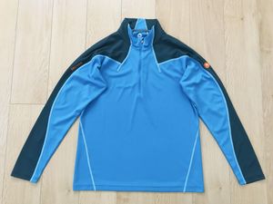 【美品】Marmot マーモット＊ハーフジップドライシャツ＊淡ブルー×グレー＊JP-XL