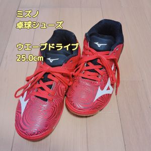 【美品】ミズノ 卓球シューズ ウエーブドライブ(限定カラー) 25.0cm