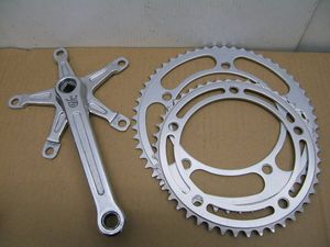 中古 右側クランク 168mm ギア２枚 46/54T SUGINO JAPAN　481