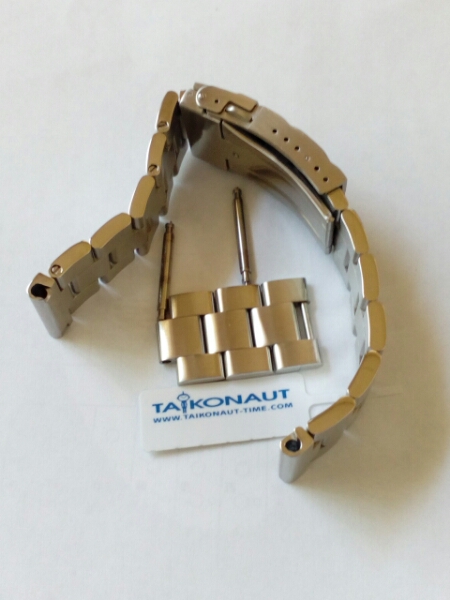 22mm ステンレススチール メタル時計バンド オイスター タイコノート 