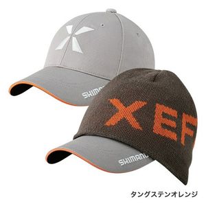 シマノ　　タングステンオレンジ XEFO・メガヒート 3WAYレイヤーニットキャップセット