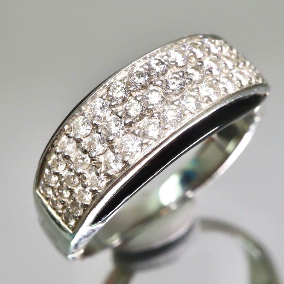 K18!!1.50/0.75ct!!◇天然オニキス/天然ダイヤモンドリング◇F 約7.0