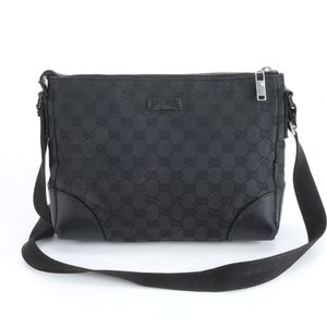 1円■美品■グッチ■GGキャンバス 114273 レザー ショルダーバッグ 斜め掛け メッセンジ