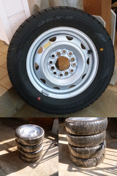 スタッドレス DUNLOP DSX-2 145/70/12 溝8mm 室内保管 溝8mm