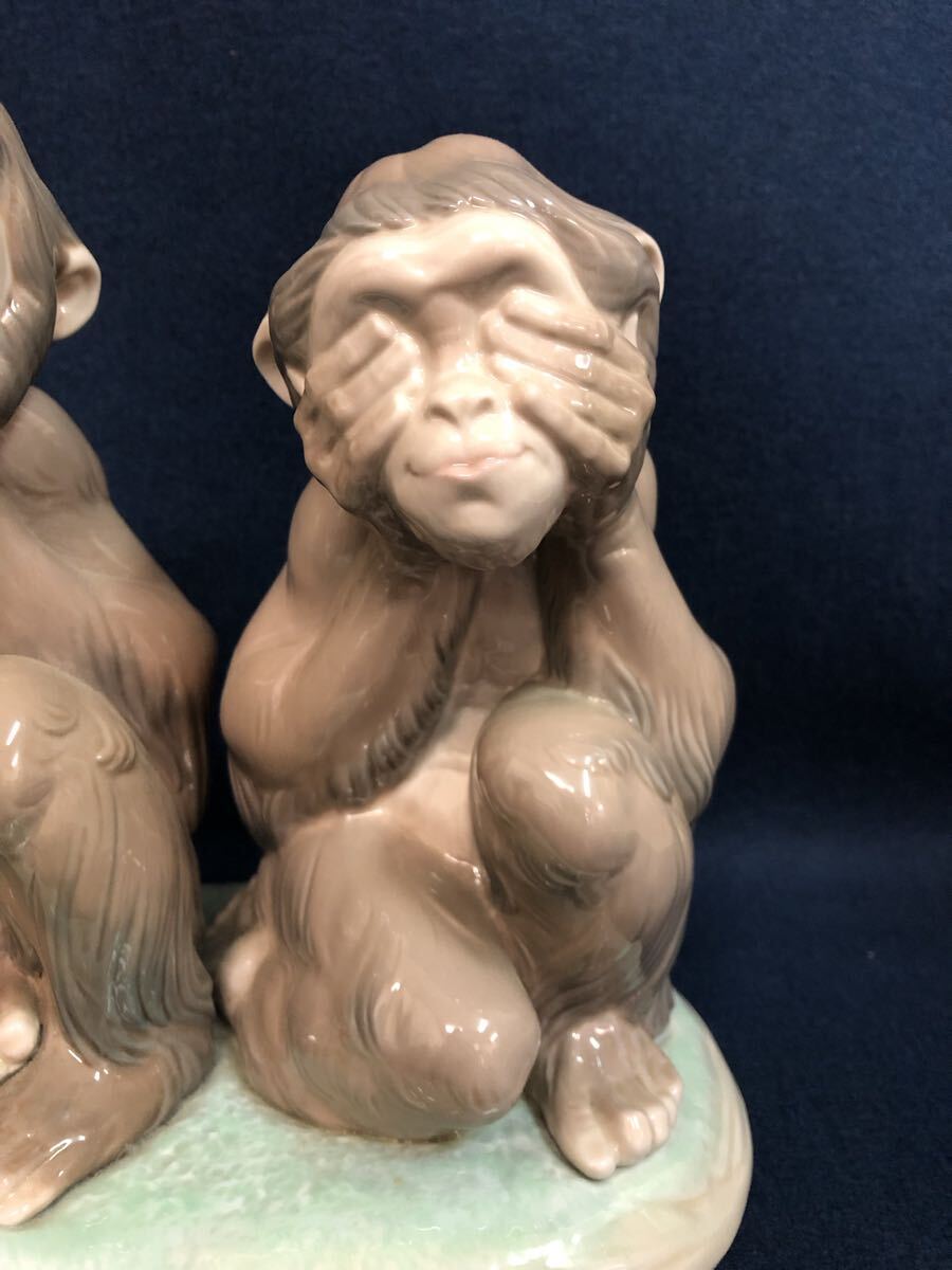 限定150 リヤドロ 7508 三匹の猿 見ざる聞かざる言わざる 大型 置物 Lladro リヤドロ 7508 三匹の猿 限定150体 見ざる聞かざる言わざる THE
