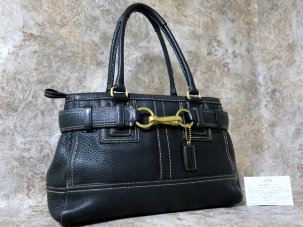 COACH コーチ メンズ レザー トート バッグ 黒 美品