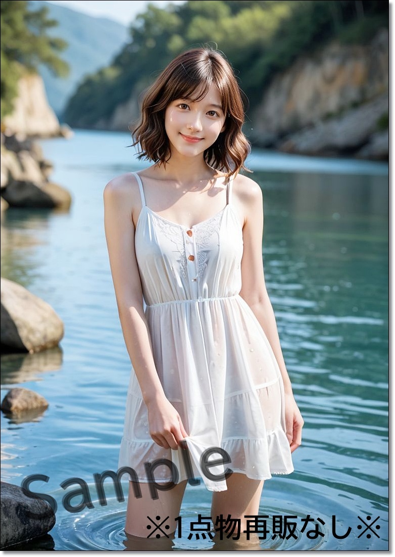B6642【AI美女 A4 高画質ポスター】オリジナル 清楚 大人の魅力 無邪気