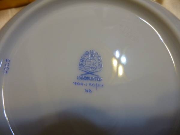 未使用 HEREND(ヘレンド) アポニーグリーン ペア ケーキ皿 ヘレンド
