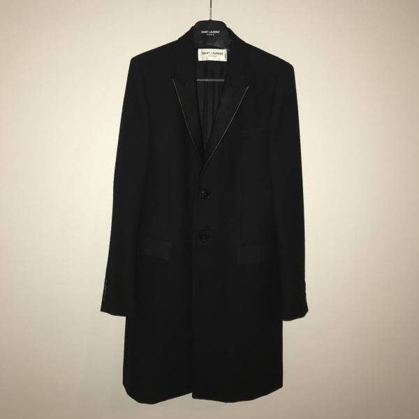 サンローラン レザーラペル チェスターコート 13aw