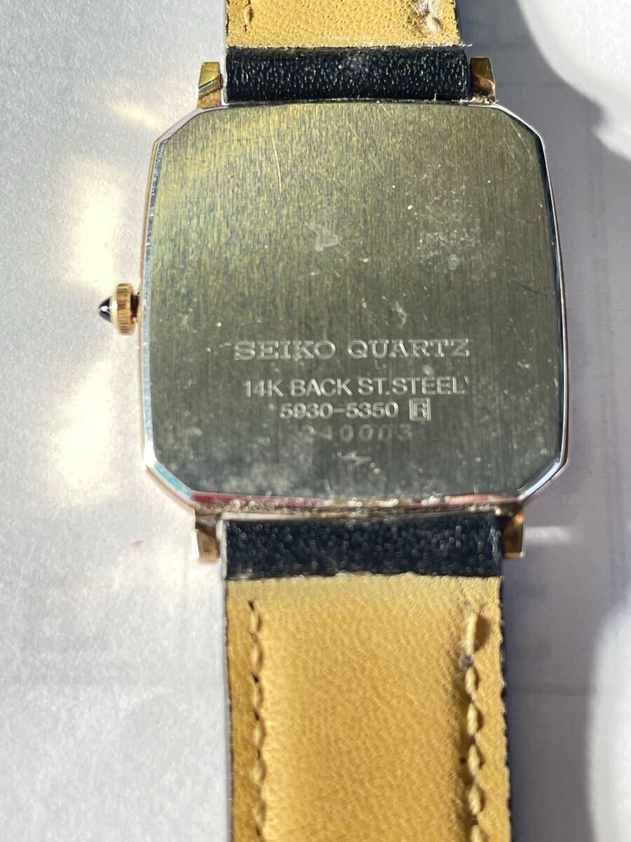 SEIKO CREDOR】5930-5350 クレドール 14K/SS 腕時計 ゴールド クォーツ