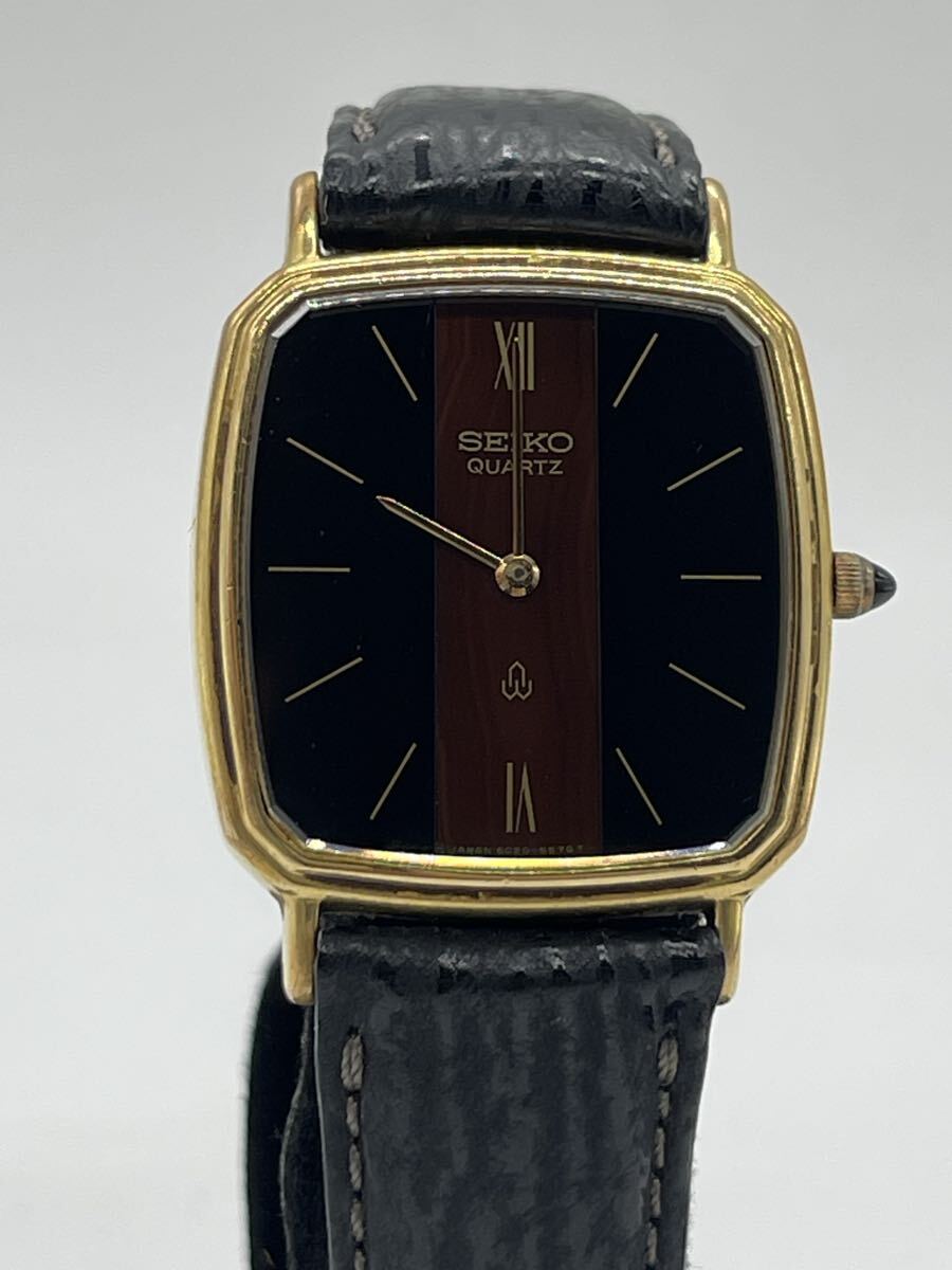 SEIKO QUARTZ 腕時計　14k 6020-5430 SEIKO クォーツ 6020-5430 14K 稼働 メンズ腕時計 角型 スクエア