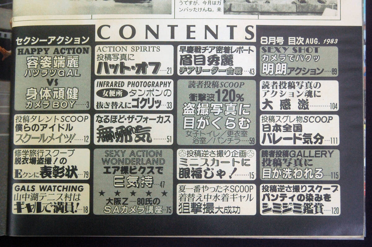 セクシーアクション 1983年8月号 チアガール レオタード 水着 昭和
