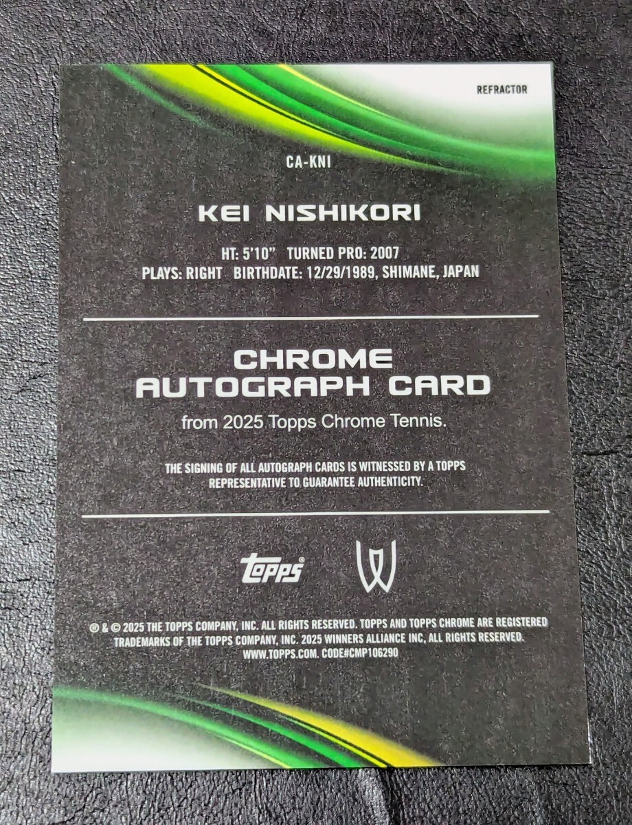 2025 Topps Chrome Tennis Kei 錦織圭直筆サインカード 99枚限定 ATP